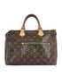 Perforated Speedy 30, &pound;475, Handbags, Brown, Coated Canvas/Leather/Suede, Front view